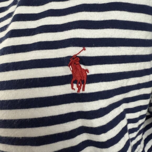 Polo Ralph Lauren Top Women's Large Crew Neck Short Sleeve T-Shirt Logo Stripe - Picture 7 of 12